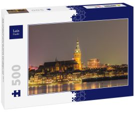 Lais Puzzle - Die niederländische Stadt Nijmegen mit dem überfluteten Fluss Waal im Vordergrund - 500 Teile