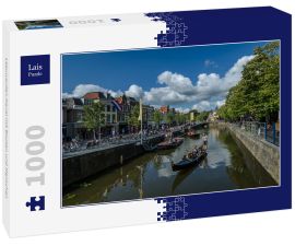 Lais Puzzle - Leeuwarden-Kanal mit Booten und Menschen - 1.000 Teile