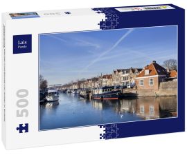 Lais Puzzle - Historische Häuser und Boote vor Anker in Brielle, Niederlande - 500 Teile