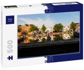 Lais Puzzle - Blick auf den Kanal mit Booten und schönen Gebäuden von Vlaardingen - 500 Teile