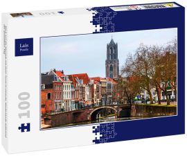 Lais Puzzle - Blick auf die Altstadt mit Dom-Turm in Utrecht, Niederlande während der bewölkten Tag - 100 Teile