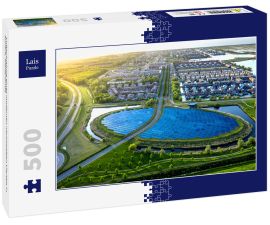 Lais Puzzle - Luftaufnahme eines modernen nachhaltigen Viertels in Almere, Niederlande - 500 Teile
