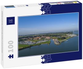 Lais Puzzle - Luftaufnahme der befestigten Stadt Willemstad, Moerdijk in der Provinz Noord-Brabant, Niederlande. Sternförmige Festungsanlagen wurden im späten fünfzehnten Jahrhundert entwickelt - 100 Teile