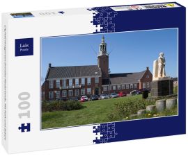 Lais Puzzle - Cityhall Hoogeveen Drenthe Niederlande. Mit Park und Statue - 100 Teile