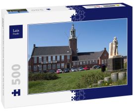 Lais Puzzle - Cityhall Hoogeveen Drenthe Niederlande. Mit Park und Statue - 500 Teile