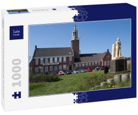 Lais Puzzle - Cityhall Hoogeveen Drenthe Niederlande. Mit Park und Statue - 1.000 Teile