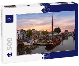Lais Puzzle - Der Hafen im Stadtzentrum der mittelalterlichen Stadt Gorinchem in den Niederlanden - 500 Teile