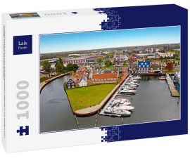 Lais Puzzle - Luftaufnahmen von traditionellen Häusern im Hafen von Huizen in den Niederlanden - 1.000 Teile