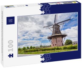 Lais Puzzle - Niederländische Windmühle Puurveense Molen im kleinen Dorf Kootijkerbroek, an der Veluwe, in der Gemeinde Barneveld, Gelderland, Niederlande - 100 Teile