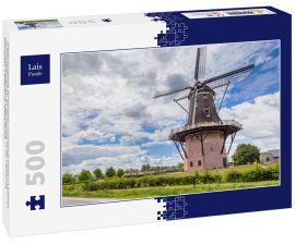 Lais Puzzle - Niederländische Windmühle Puurveense Molen im kleinen Dorf Kootijkerbroek, an der Veluwe, in der Gemeinde Barneveld, Gelderland, Niederlande - 500 Teile