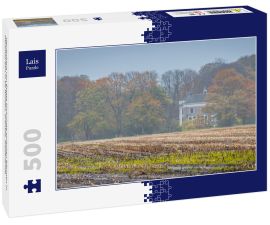 Lais Puzzle - Herrenhaus von Estate Dickninge zwischen Bäumen in Herbstfarben in De Wolden, Drenthe, Niederlande - 500 Teile