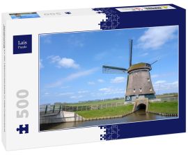 Lais Puzzle - Windmühle an der Veenhuizerkade in Heerhugowaard, Niederlande - 500 Teile