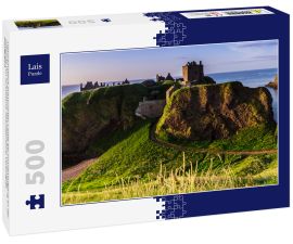 Lais Puzzle - Panoramablick auf Dunottar Castle bei Sonnenaufgang an der Ostküste von Schottland. Aberdeenshire, Vereinigtes Königreich - 500 Teile