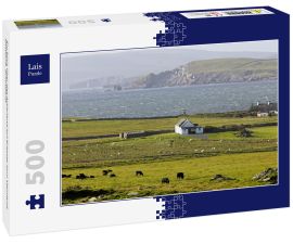 Lais Puzzle - Ein Blick über das Ackerland auf Bressay zum Mainland, Shetland, Schottland - 500 Teile