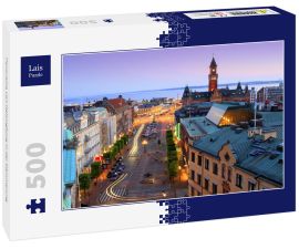 Lais Puzzle - Panorama von Helsingborg in der Dämmerung - 500 Teile