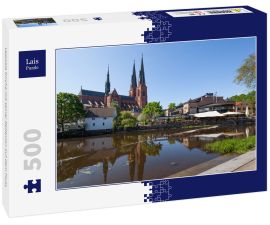 Lais Puzzle - Uppsala Kirche mit seiner Reflexion auf dem Fluss - 500 Teile