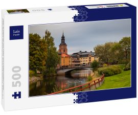 Lais Puzzle - Alter Schlepptau von Falun mit traditionellen roten schwedischen Holzhäusern. Grafschaft Dalarna, Schweden - 500 Teile