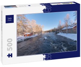 Lais Puzzle - Sonnenaufgang über Wasser am Knappforsen Lunedet bei Karlskoga Schweden - 500 Teile