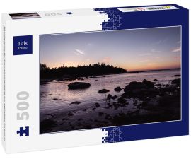 Lais Puzzle - Wunderschoner Sonnenuntergang am steinigen Strand in Gävle, Schweden - 500 Teile
