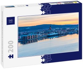Lais Puzzle - Sonnenuntergang Luftaufnahme der schwedischen Stadt Sundsvall - 200 Teile