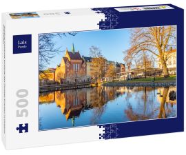 Lais Puzzle - Schöne Gebäude entlang des Flusses Svartan in Orebro, Schweden - 500 Teile
