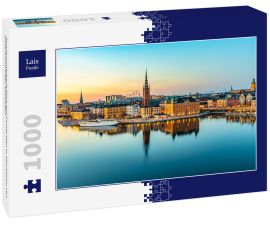 Lais Puzzle - Sonnenuntergang Blick auf Gamla stan in Stockholm von Sodermalm Insel, Schweden - 1.000 Teile