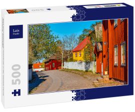 Lais Puzzle - Blick auf traditionelle Holzhäuser in der Altstadt Gamla Linkoping, Schweden - 500 Teile