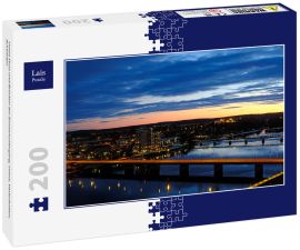 Lais Puzzle - Umea Fluss und Brücken bei Sonnenuntergang, Umea, Vasterbotten, Schweden - 200 Teile