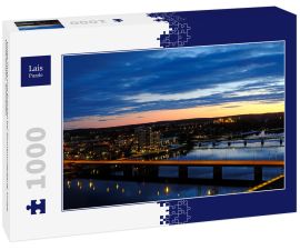 Lais Puzzle - Umea Fluss und Brücken bei Sonnenuntergang, Umea, Vasterbotten, Schweden - 1.000 Teile