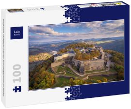 Lais Puzzle - Königstadt, sächsische Schweiz, Festung Königstein im Herbst - 100 Teile
