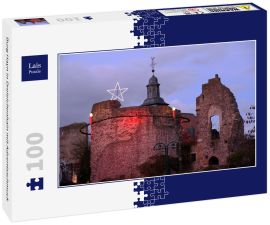 Lais Puzzle - Burg Hayn in Dreieichenhain mit Adventsschmuck - 100 Teile