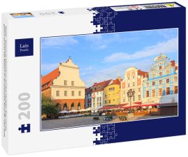 Lais Puzzle - Stettin - historische Mietshäuser auf dem Altstädter Ring und das gotisch-barocke Alte Rathaus an der polnischen Route der roten Gotik - 200 Teile