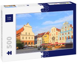 Lais Puzzle - Stettin - historische Mietshäuser auf dem Altstädter Ring und das gotisch-barocke Alte Rathaus an der polnischen Route der roten Gotik - 500 Teile