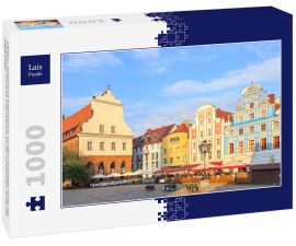 Lais Puzzle - Stettin - historische Mietshäuser auf dem Altstädter Ring und das gotisch-barocke Alte Rathaus an der polnischen Route der roten Gotik - 1.000 Teile