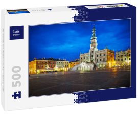 Lais Puzzle - Marktplatz mit Rathaus in Zamość bei Nacht - 500 Teile