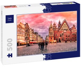 Lais Puzzle - Breslauer Marktplatz mit Rathaus bei Sonnenuntergang, Polen - 500 Teile