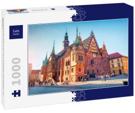 Lais Puzzle - Bunte Morgenszene auf dem Breslauer Marktplatz mit Rathaus - 1.000 Teile