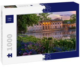 Lais Puzzle - Der Palast auf der Insel - Łazienki Królewskie. Ein neoklassizistischer Palast in Warschau mit vielen Blumen im Frühling - 1.000 Teile