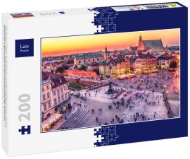 Lais Puzzle - Warschau, Polen: Schlossplatz und das Königsschloss, Zamek Krolewski w Warszawie im Sonnenuntergang des Sommers - 200 Teile