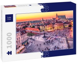 Lais Puzzle - Warschau, Polen: Schlossplatz und das Königsschloss, Zamek Krolewski w Warszawie im Sonnenuntergang des Sommers - 1.000 Teile