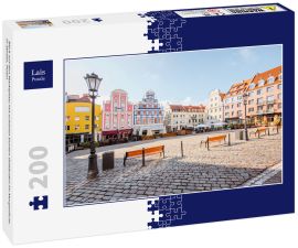 Lais Puzzle - Blick auf den Marktplatz mit schönen bunten Gebäuden im Morgenlicht in Stettin, Polen - 200 Teile