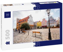 Lais Puzzle - Blick auf den Marktplatz mit schönen bunten Gebäuden im Morgenlicht in Stettin, Polen - 500 Teile
