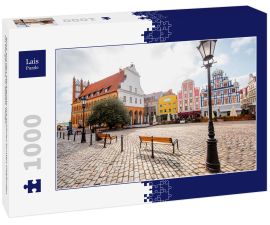 Lais Puzzle - Blick auf den Marktplatz mit schönen bunten Gebäuden im Morgenlicht in Stettin, Polen - 1.000 Teile