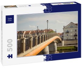 Lais Puzzle - Blick auf die Brücke und das Ufer des Flusses Warta in der polnischen Stadt Konin - 500 Teile