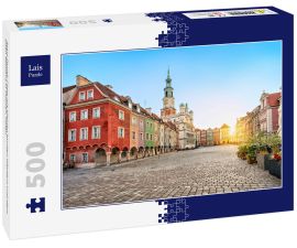 Lais Puzzle - Stary Rynek-Platz mit kleinen bunten Häusern und dem alten Rathaus in Poznan, Polen - 500 Teile