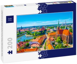 Lais Puzzle - Luftaufnahme von Breslau mit der Kirche Unserer Lieben Frau vom Sand und der Kirche des Heiligen Kreuzes und des Heiligen Bartholomäus, Polen - 200 Teile