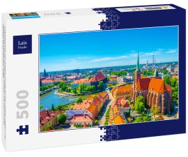 Lais Puzzle - Luftaufnahme von Breslau mit der Kirche Unserer Lieben Frau vom Sand und der Kirche des Heiligen Kreuzes und des Heiligen Bartholomäus, Polen - 500 Teile