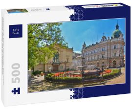 Lais Puzzle - Bielsko-Biała, Bielitz, Theaterplatz - Blick auf das Polnische Theater und das Hauptpostamt - 500 Teile