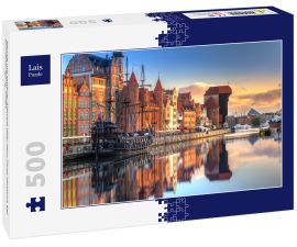 Lais Puzzle - Danzig mit schöner Altstadt über dem Fluss Motlawa bei Sonnenaufgang, Polen - 500 Teile