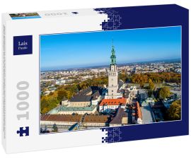 Lais Puzzle - Polen, Częstochowa. Das befestigte Kloster Jasna Góra und die Kirche auf dem Hügel. Berühmter historischer Ort und polnischer katholischer Wallfahrtsort mit der wundertätigen Ikone der Schwarzen Madonna. Luftaufnahme im Herbst - 1.000 Teile